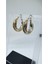 Stainless Steel Gold&silver 3'lü Sarmal Halka Küpe 1