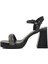 336535 Z Siyah Kadın Platform Topuk Sandalet 2