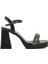336535 Z Siyah Kadın Platform Topuk Sandalet 3