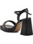 336535 Z Siyah Kadın Platform Topuk Sandalet 4