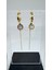 Stainless Steel Gold Kaplama Taş Detaylı Sallantılı Küpe 2