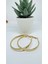 Stainless Steel Gold Kaplama Keskin Hatlı Halka Küpe 2