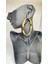 Stainless Steel Gold Kaplama Keskin Hatlı Halka Küpe 3