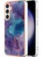 Samsung Galaxy S24 Fe Tpu Kılıf Mermer Desenli 2.0mm Galvanik Telefon Arka Kapak-Mor (Yurt Dışından) 1