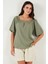 Güpürlü Regular Fit Kare Yaka Bluz Bayan Bluz 5869003 2