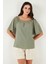 Güpürlü Regular Fit Kare Yaka Bluz Bayan Bluz 5869003 4