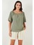 Güpürlü Regular Fit Kare Yaka Bluz Bayan Bluz 5869003 5