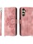 Samsung Galaxy A36 5g Kılıf Çiçek Desenli Pu Deri Cüzdan Telefon Kılıfı Askılı-Pembe (Yurt Dışından) 1