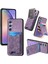 Samsung Galaxy A54 5g Kılıf Baskı Desenli Kart Tutucu Kickstand Deri Arka Kapak-Mor (Yurt Dışından) 1