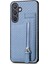 Samsung Galaxy S25+ Kılıf Deri Telefon Arka Kapak Fermuarlı Kart Tutacağı Kickstand-Mavi (Yurt Dışından) 1