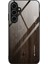 Samsung Galaxy S25 Kılıf Tpu+Temperli Cam Arka Telefon Kapağı Ahşap Doku-Siyah (Yurt Dışından) 1