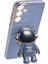 Samsung Galaxy S24 Fe Kılıf Galvanik Yumuşak Tpu Telefon Kapağı Astronot Gizli Kickstand-Mavi (Yurt Dışından) 3