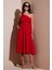Regular Fit Tek Omuz Belden Açılan Gipeli Midi Boy Elbise Bayan Elbise 67810248 2
