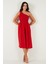 Regular Fit Tek Omuz Belden Açılan Gipeli Midi Boy Elbise Bayan Elbise 67810248 4