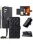 Samsung Galaxy A55 5g Crossbody Deri Kılıf Halka Toka Cüzdan Standı Eşkenar Dörtgen Mobil Kapak-Siyah (Yurt Dışından) 1