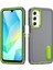 Samsung Galaxy A16 4g/5g Kılıf Kickstand Telefon Kılıfı Pc+Silikon+Eva 3'ü 1 Arada Tasarım-Gri+Yeşil (Yurt Dışından) 1
