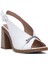 2511902Y Kadın Deri Topuklu Sandalet Beyaz 2