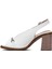 2511902Y Kadın Deri Topuklu Sandalet Beyaz 3