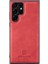 Samsung Galaxy S25 Ultra Kılıf Pu Deri Kaplamalı Pc+Tpu Hibrit Telefon Kabuk-Kırmızı (Yurt Dışından) 3