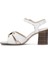 2108520Y Kadın Deri Topuklu Sandalet Beyaz 3