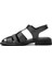 25322533Y Kadın Deri Düz Sandalet Siyah 3