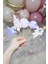 Pembe Uzay Tema Kürdan Süsleri Cupcake Süsleri Lüks Büyük Boy 10LU Paket 1
