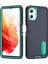 Samsung Galaxy A06 Kılıf Kickstand Telefon Kılıfı Pc+Silikon+Eva 3'ü 1 Arada Tasarım-Koyu Mavi+Açık Camgöbeği (Yurt Dışından) 1