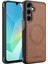 Lc.ımeeke Samsung Galaxy A55 5g Manyetik Kılıf Magsafe Deri+Tpu Arka Kapak-Kahverengi ile Uyumlu (Yurt Dışından) 1