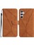 Samsung Galaxy A56 5g Kılıf Skin-Touch Lines Pu Deri Flip Telefon Kapağı-Kahverengi (Yurt Dışından) 1