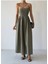 Straplez Midi Elbise %100 Pamuk 1
