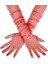 Uzun Boy Kırmızı Puantiyeli Kırmızı Renk Yetişkin Tül Eldiven 55 cm (Lisinya) - 389301-1453 1