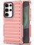 Samsung Galaxy S25 Ultra Kılıf Şerit Tasarımlı Kaymaz Çıkarılabilir Tpu+Pc Telefon Kapağı-Koyu Pembe (Yurt Dışından) 1