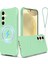 Samsung Galaxy S25+ Kılıf Magsafe ile Uyumlu Dalgalanma Dokulu Sıvı Silikon Koruyucu Kapak Kayışlı-Yeşil (Yurt Dışından) 1