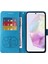 Samsung Galaxy A56 5G/A36 5g Deri Kılıf Çiçek Baskılı Cüzdan Standı Kapak-Mavi (Yurt Dışından) 2