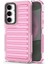 Samsung Galaxy S25+ Kılıf Şerit Tasarımlı Kaymaz Çıkarılabilir Tpu+Pc Telefon Kapağı-Açık Pembe (Yurt Dışından) 1