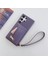 Samsung Galaxy S25 Ultra Kılıf Kart Yuvaları Kickstand Pu Deri Fermuarlı Cepli Arka Kapak, Bilek Kayışı-Mor (Yurt Dışından) 5