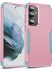 Samsung Galaxy S25/S24 Kılıf 3'ü 1 Arada Darbeye Dayanıklı Tpu Pc Telefon Kapağı-Pembe+Gri Yeşil (Yurt Dışından) 1