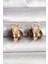 Pirinç Gold Renk Leopar Desen 3D Daire Model Kadın Küpe 1