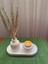 Dekoratif Pampas Iskandinav Mini Kuru Çiçek Vazosu ve Tealight & Şamdan Mumluk Set 1