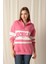 Üç Iplik Michigan Baskılı Fermuarlı Kadın Pembe Sweat 3