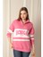 Üç Iplik Michigan Baskılı Fermuarlı Kadın Pembe Sweat 2