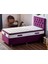 Niron Violet Yatak Seti 90x190 cm Tek Kişilik Yatak Baza Başlık Takımı - Orta Sert Yatak Mor Baza ve Başlığı 1