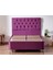 Niron Purple Baza ve Başlık Seti 120x200 cm Tek Kişilik Sandıklı Mor Kumaş Baza ve Başlığı 1