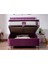 Niron Purple Baza ve Başlık Seti 120x200 cm Tek Kişilik Sandıklı Mor Kumaş Baza ve Başlığı 2