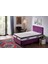 Niron Purple Baza ve Başlık Seti 120x200 cm Tek Kişilik Sandıklı Mor Kumaş Baza ve Başlığı 9