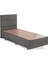 Niron Silver Baza ve Başlık Seti 100x200 cm Tek Kişilik Kaydırmaz Kumaşlı Gri Keten Baza ve Başlığı 2