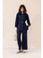 Beli Kuşaklı Ceket Pantolon Denim Ikili Takım Koyu Mavi 9293-TK 4