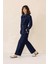 Beli Kuşaklı Ceket Pantolon Denim Ikili Takım Koyu Mavi 9293-TK 5