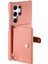 Samsung Galaxy S25 Ultra Kılıf Fermuarlı Kart Tutucu Kickstand Litchi Tahıl Deri Arka Kapak-Pembe (Yurt Dışından) 4