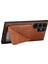 Samsung Galaxy S25 Ultra Kılıf Kartlıklı Deri+Pc+Tpu Timsah Dokulu Arka Kapak-Kahverengi (Yurt Dışından) 2